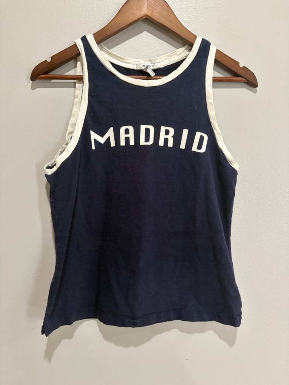 Forever 21 Navy Madrid Tank with White Trim
